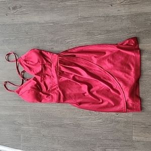 Teeze Me red satin cocktail semiformal dress sexy date night mini length